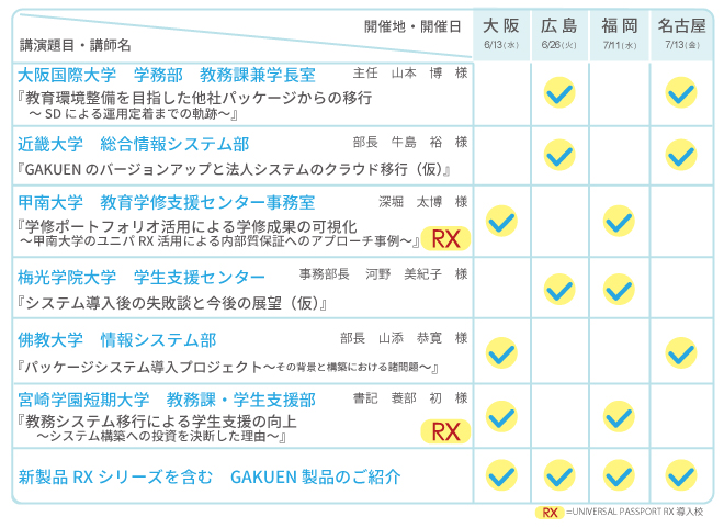 西日本 Gakuen事例セミナー開催のご案内 お知らせ Gakuen Universal Passport